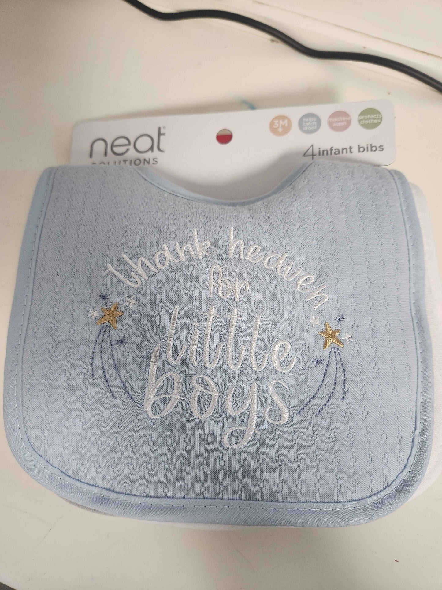 Blue/Grey/White Neat Solutions Pack Of Bibs(4)