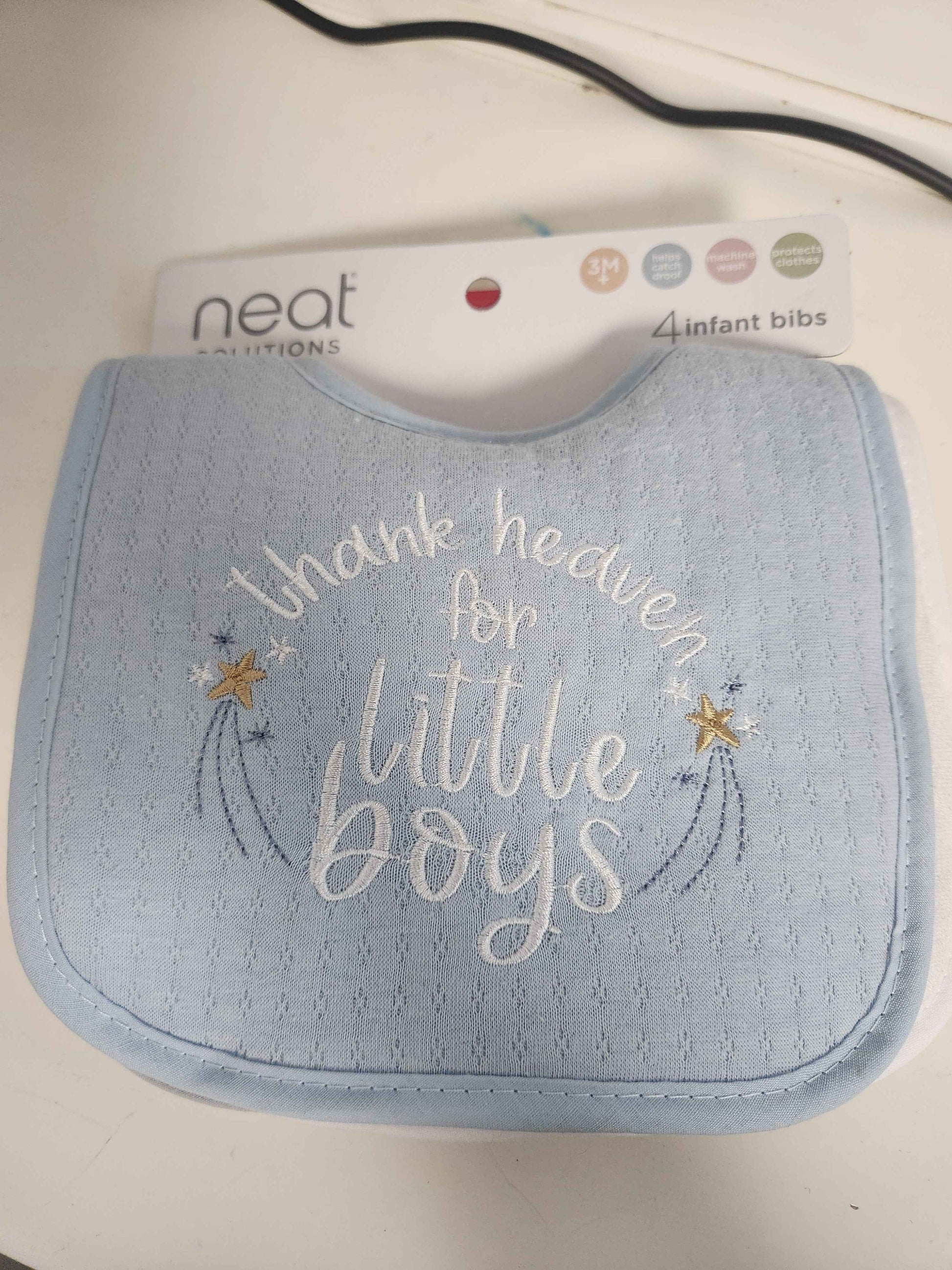 Blue/Grey/White Neat Solutions Pack Of Bibs(4)