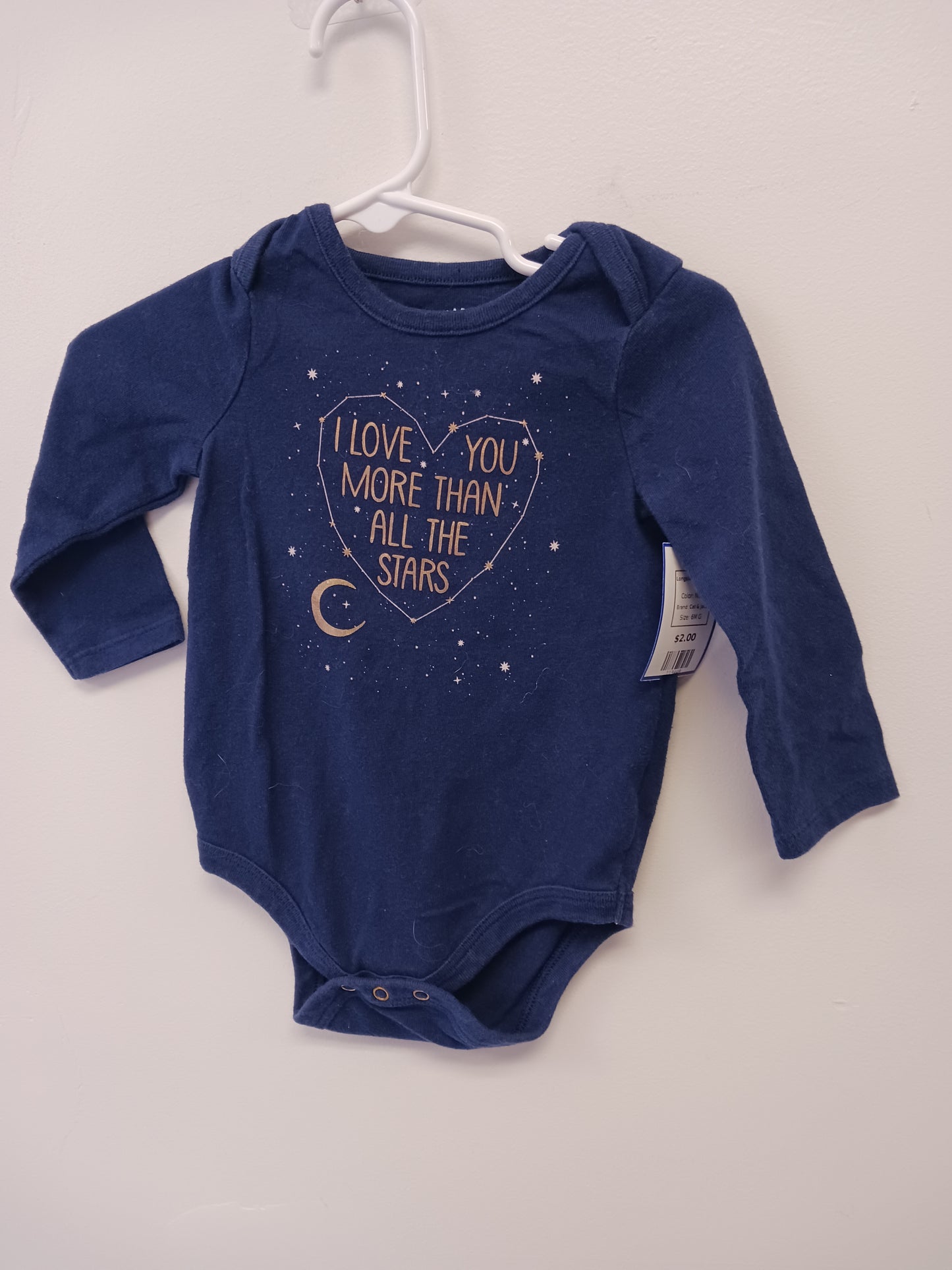 Navy Cat & Jack Longsleeve Onesie, 6M G