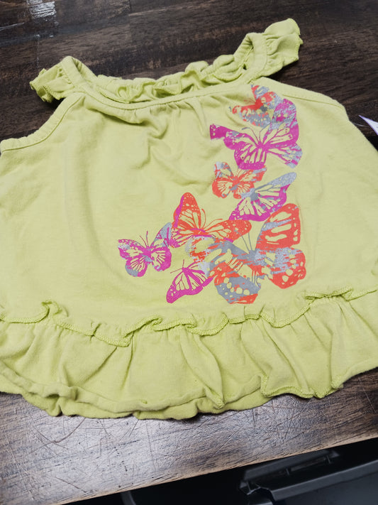 Green/Colorful Butterfly Wonder Kids Tank Top, 12M G