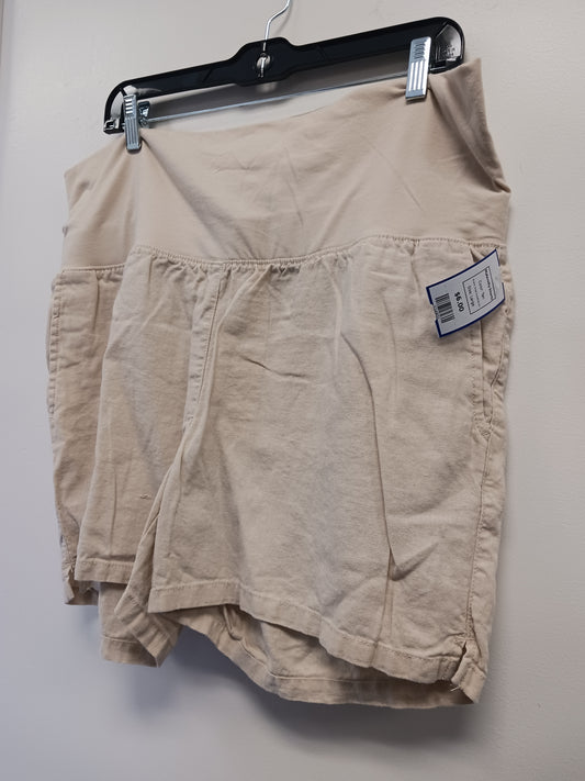 Tan Great Expectations Maternity Shorts, Large