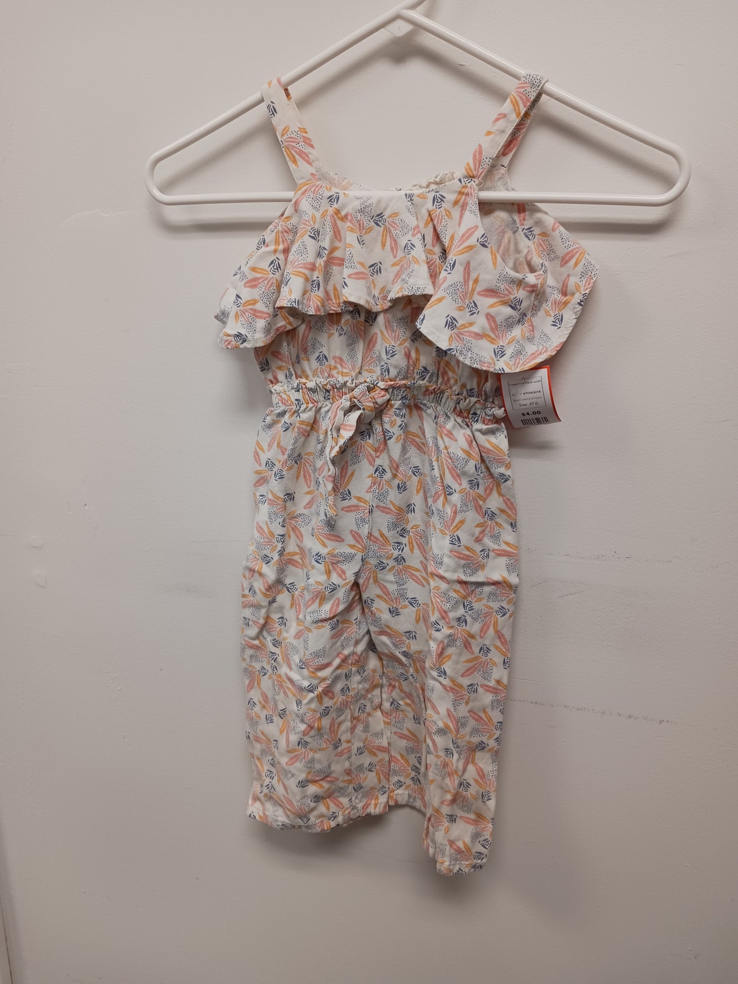 white/pink Jessica Simpson Flower One Piece outfit, 4T G
