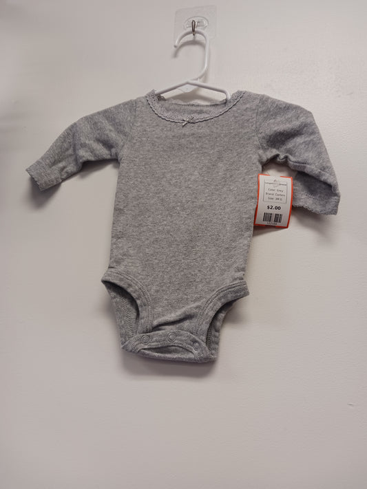 Grey Carters Longsleeve Onesie, 3M G