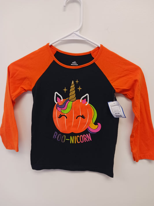 Black/Orange Pumpkin/Unicorn Way To Celebrate Longsleeve Shirt, 4T G