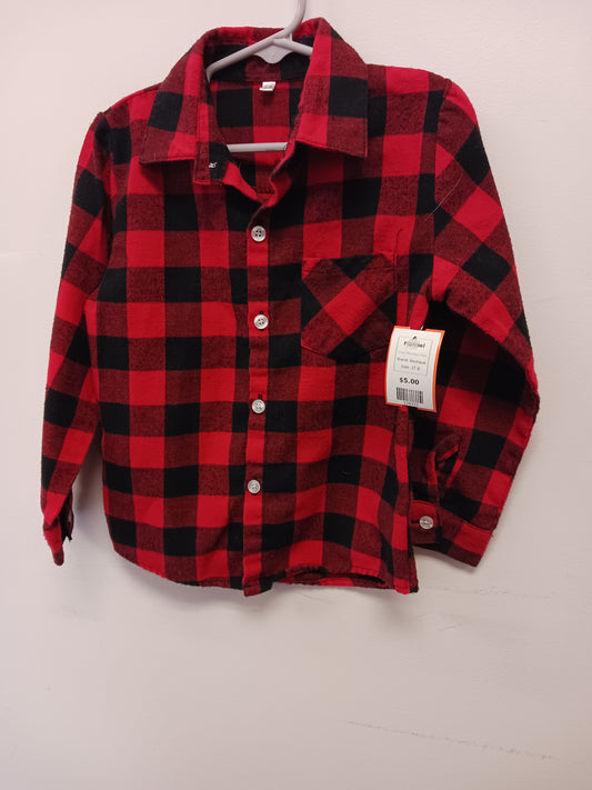 Red/Black Plaid Boutique Flannel, 3T B