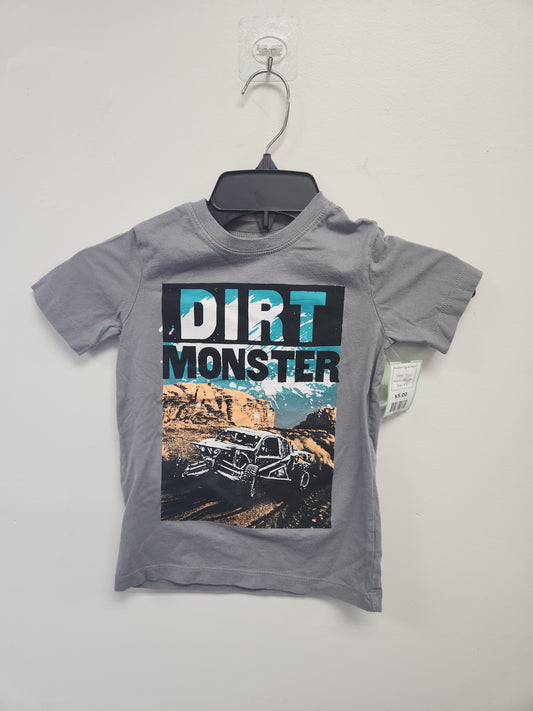Grey OshKosh Monster Truck Tshirt, 4 B
