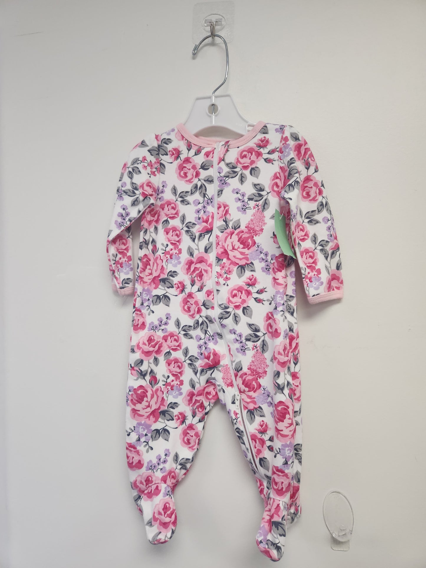White/Pink Flowers Wonder Nation Sleeper, 3M G