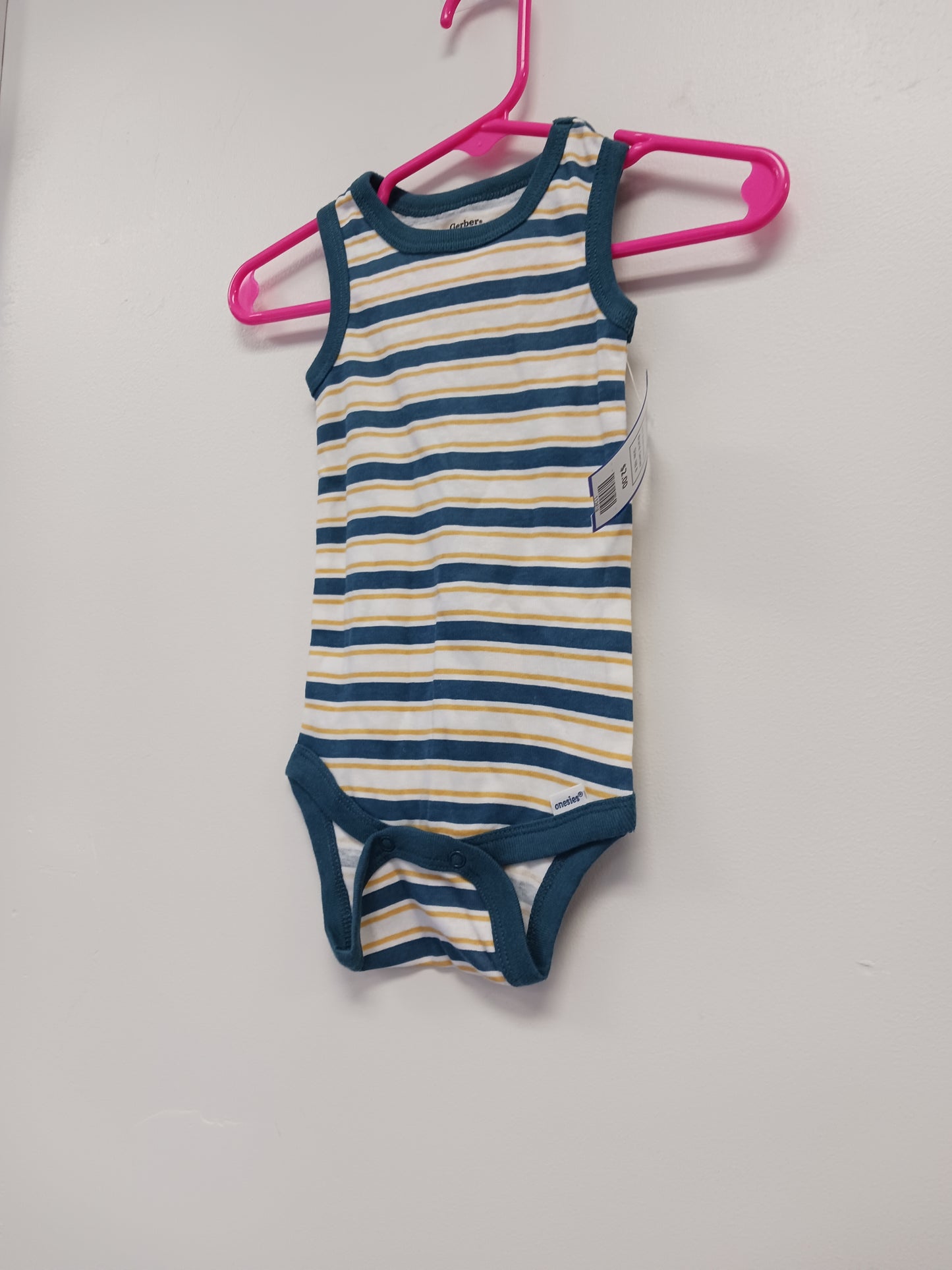 Blue/White/Yellow Gerber Tank Top Onesie, NB B