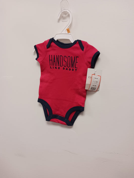 Red Handsome Like Daddy Carters Onesie, NB B