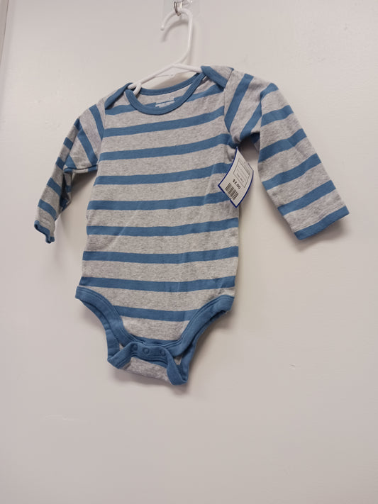 Blue/Grey Striped Members Mark Longsleeve Onesie, 9M B