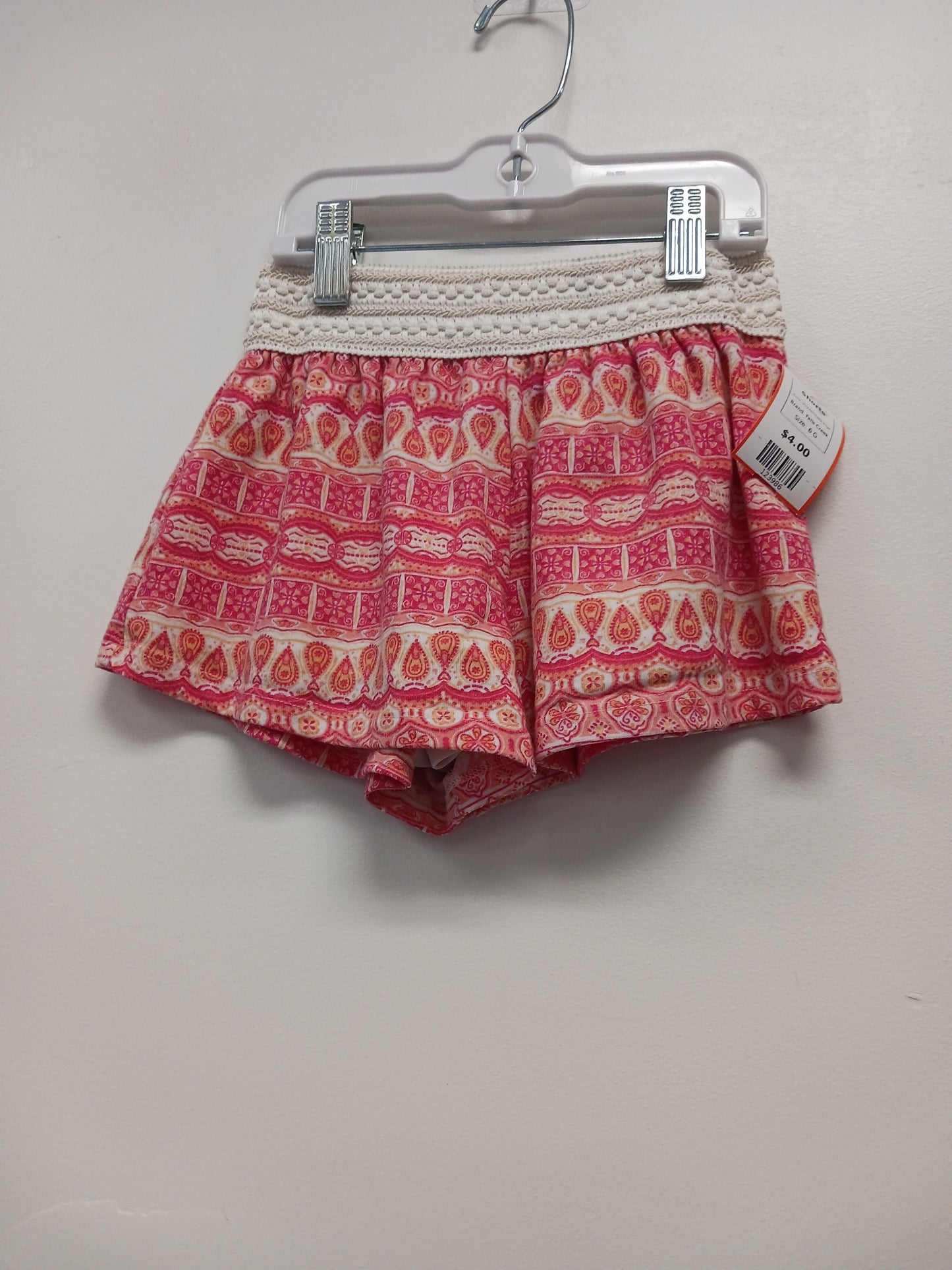 Pink/White/Orange Falls Creek Shorts, 6 G