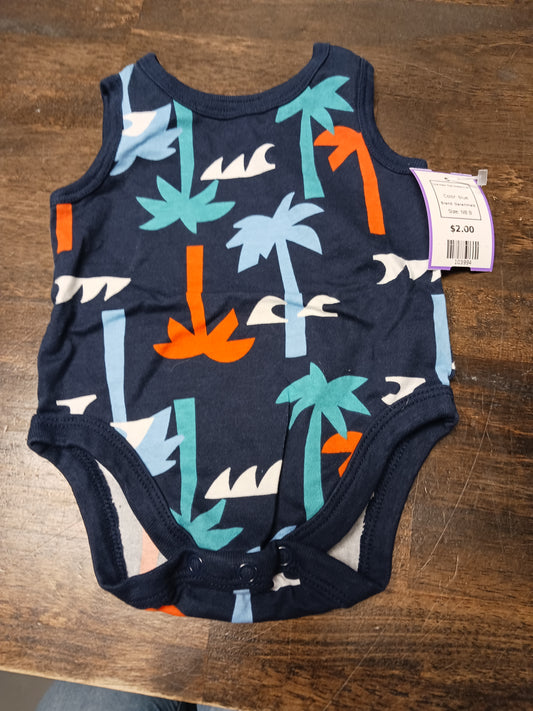 blue Garanimals Tank Palm Tree Onesie 0-3m, NB B