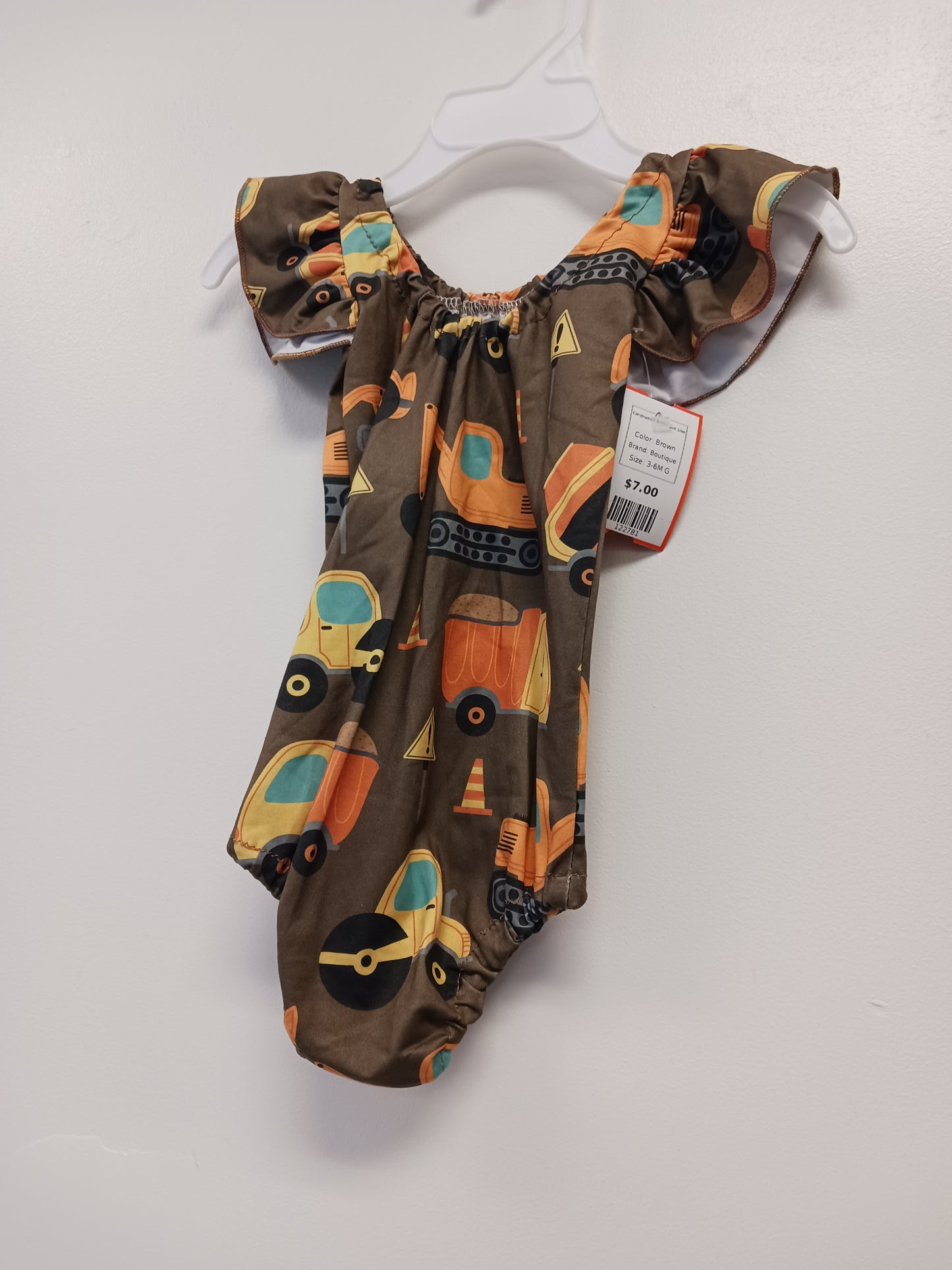 Brown Boutique Construction Bubble Suit 3/6m, 3-6M G