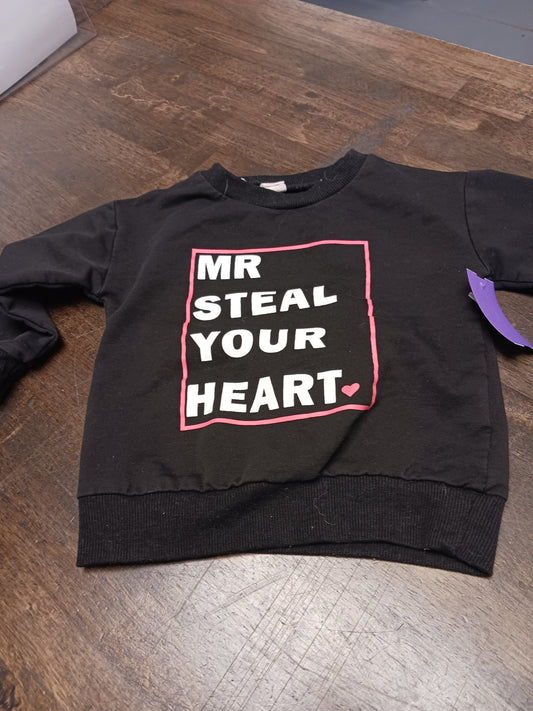 Black Mr Steal Your Heart Boutique Longsleeve Shirt, 18M B