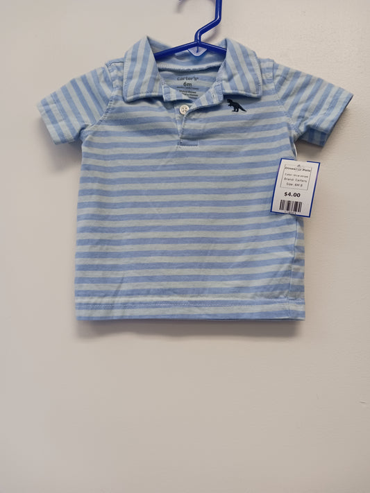 blue stripe Carters Dinosaur Polo, 6M B