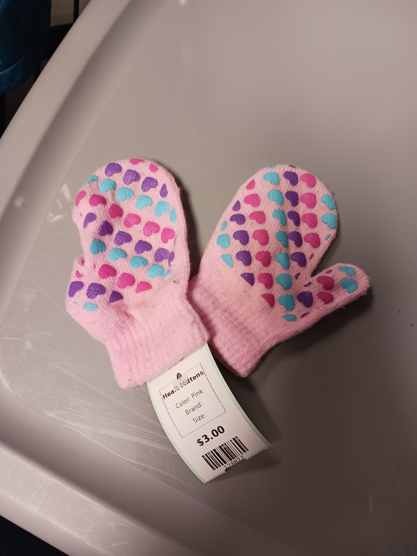 Pink  Heart Mittens