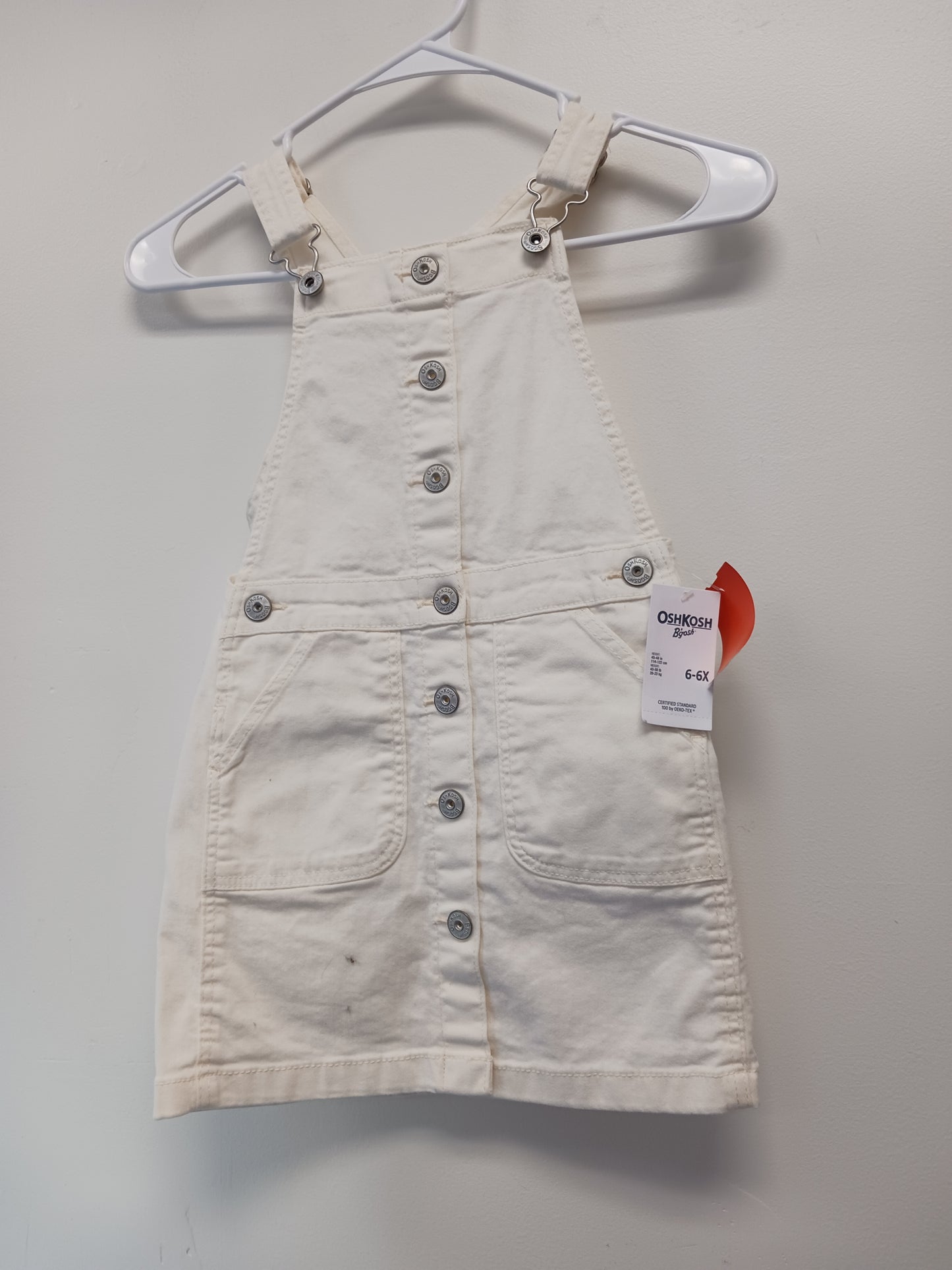 White OshKosh Bib Dress, 6 G