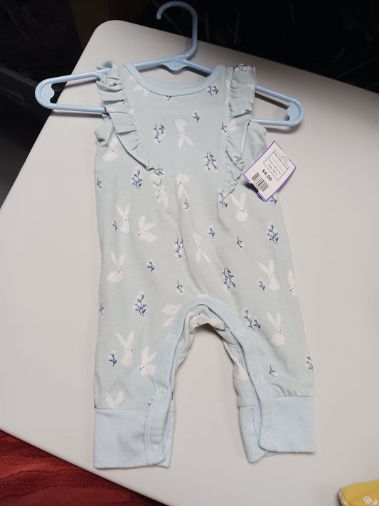Blue/White Bunny/Flower Cat & Jack Pant One Piece, NB G
