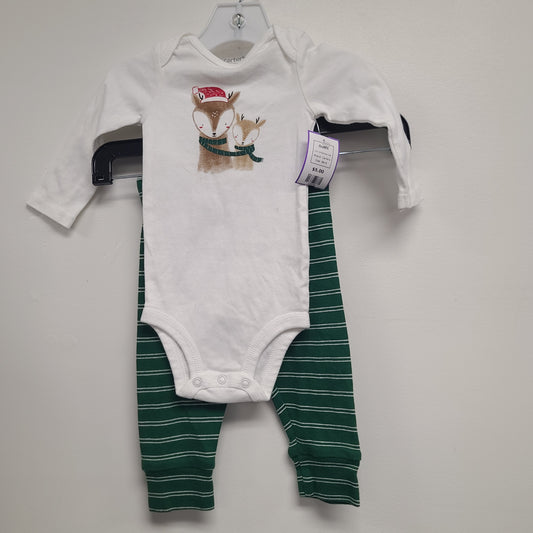 White/Green Deer Carters Outfit, 9M B
