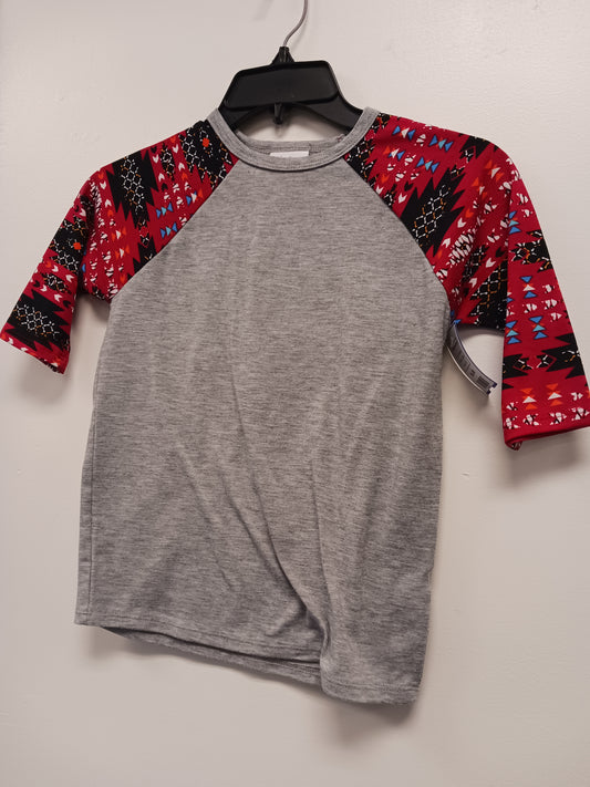 Grey/Red Lularoe Longsleeve Shirt, 6 G
