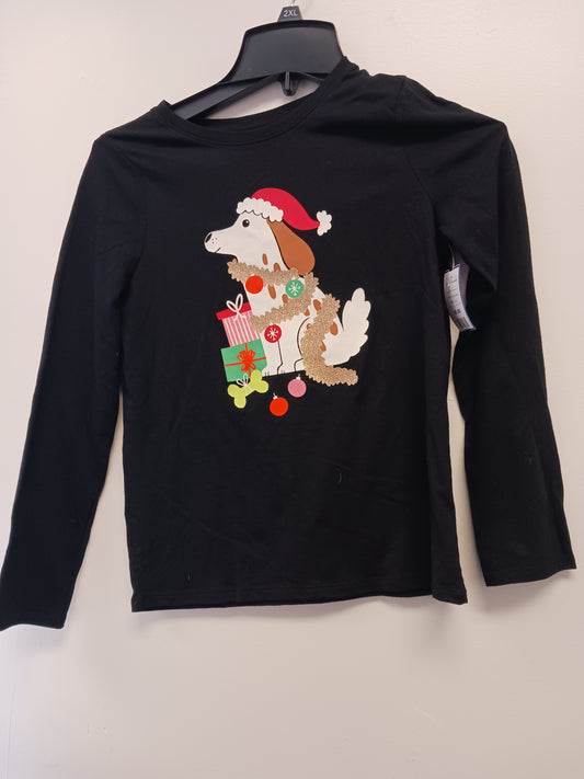 Black Christmas Dog Cat & Jack Longsleeve Shirt, 10 G