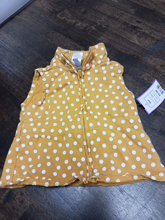 Yellow/White Polka Dot Carters Vest, 9M G