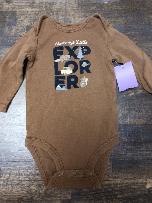 brown Carters LS Explorer Onesie, 6M B