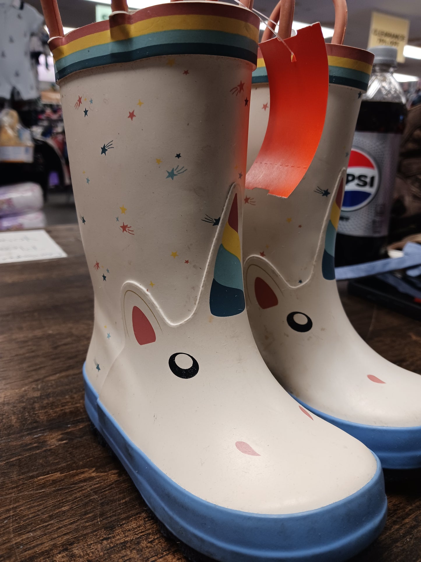 white  Unicorn Rain Boots, 5 G