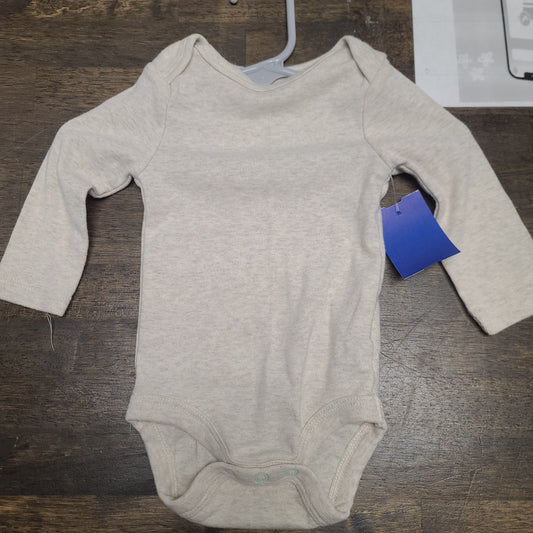 tan cloud island long sleeve onesie, NB B