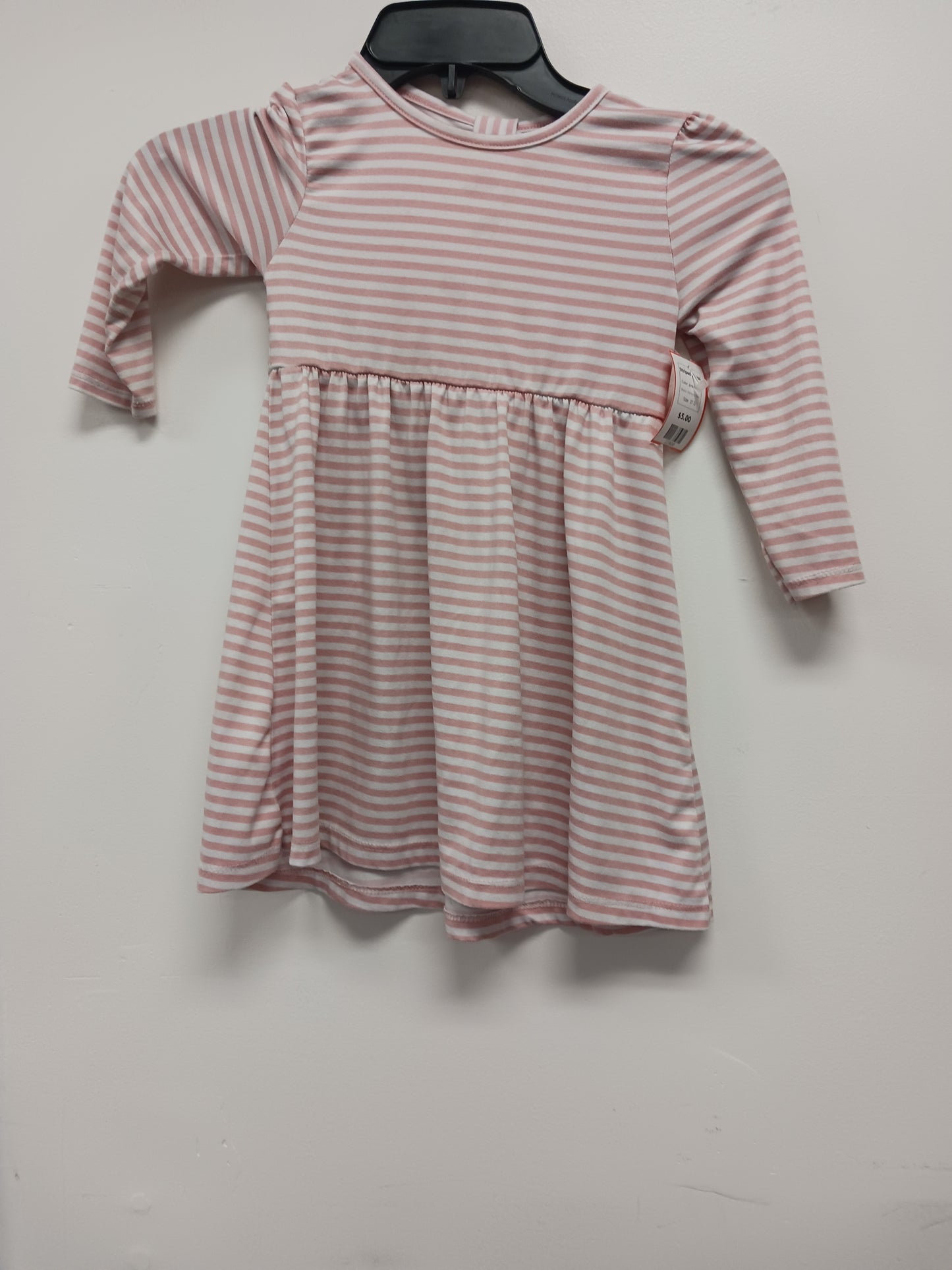pink/white Members Mark Striped Dress, 3T G