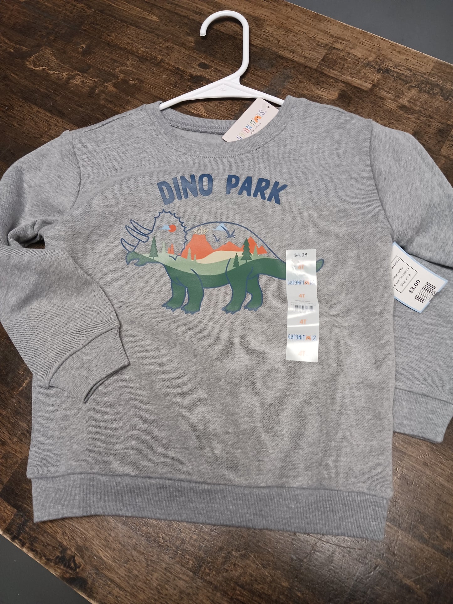 grey Garanimals Dino Sweatshirt, 4T B