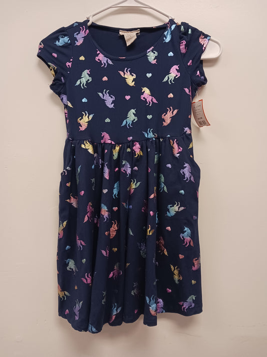 Navy Emma & Elsa Unicorn Dress, 8 G