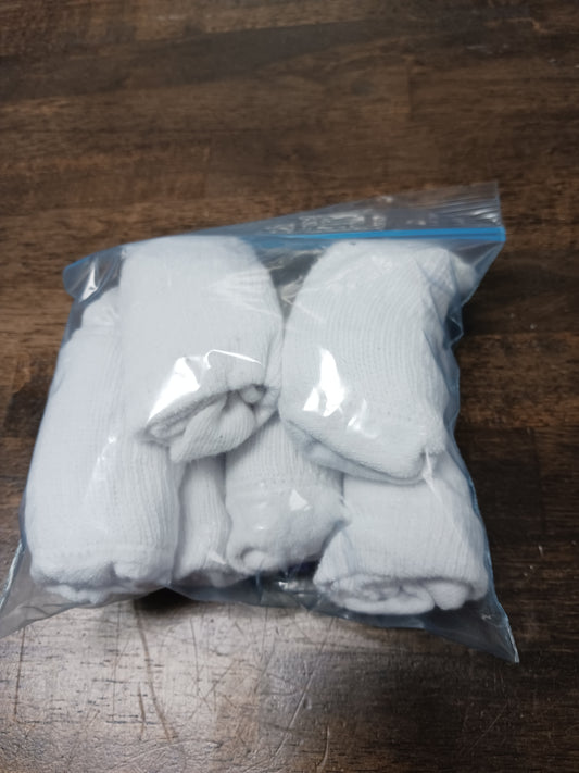 White  Socks(6), 6-12M B