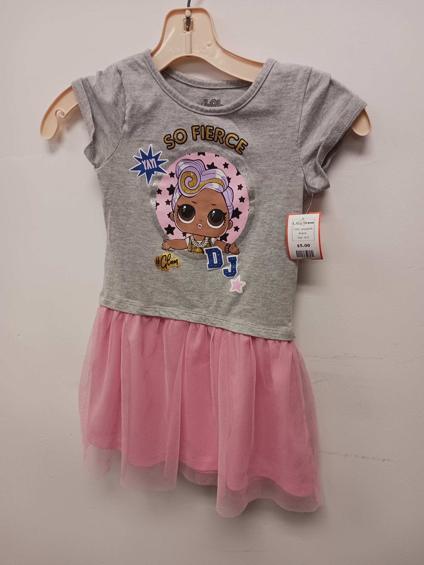 grey/pink  L.O.L Dress, 6 G