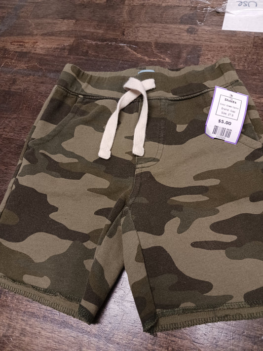 Green Camo Gap Shorts, 2T B