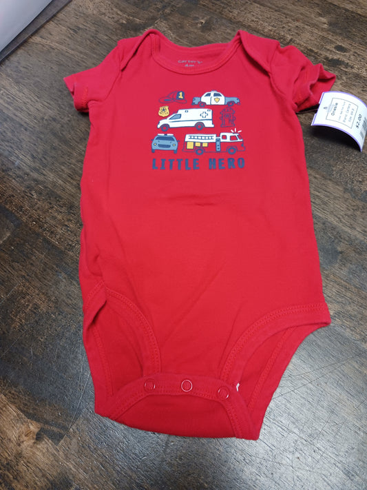 Red Fire Truck Carters Onesie, 6M B