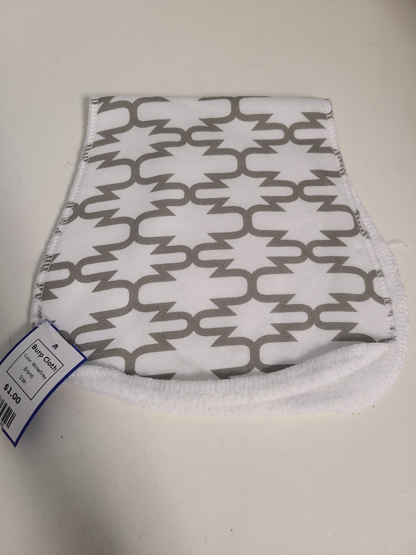 White/Grey  Burp Cloth