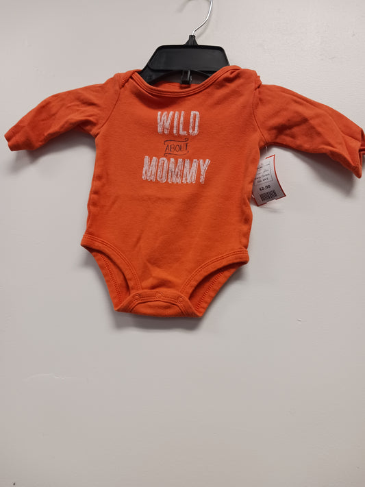 Orange Wild About Mommy Carters Longsleeve Onesie, 6M B