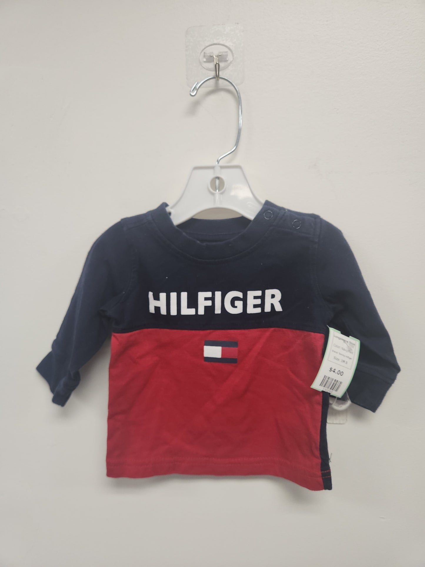 Navy/Red Tommy Hilfiger Longsleeve Shirt, 3M B