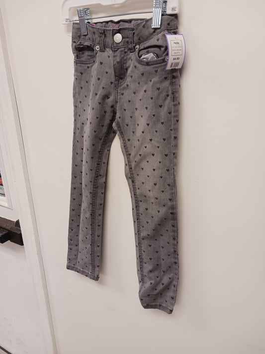 Grey/Black Heart Jean Cherokee Pants, 5T G