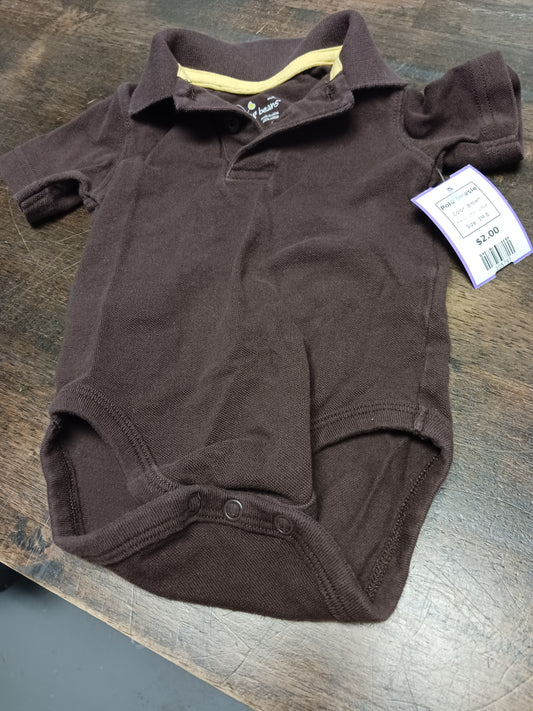 Brown Jumping Bean Polo Onesie, 3M B