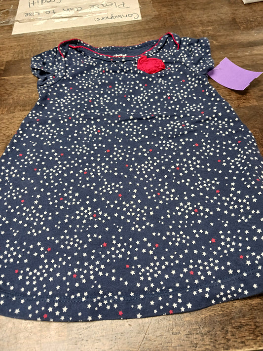 Navy/White/Red Star Childrens Place Dress, 6M G