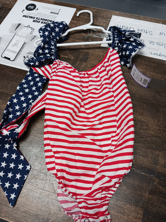 Red/White/Blue Boutique Striped Onesie, 2T G