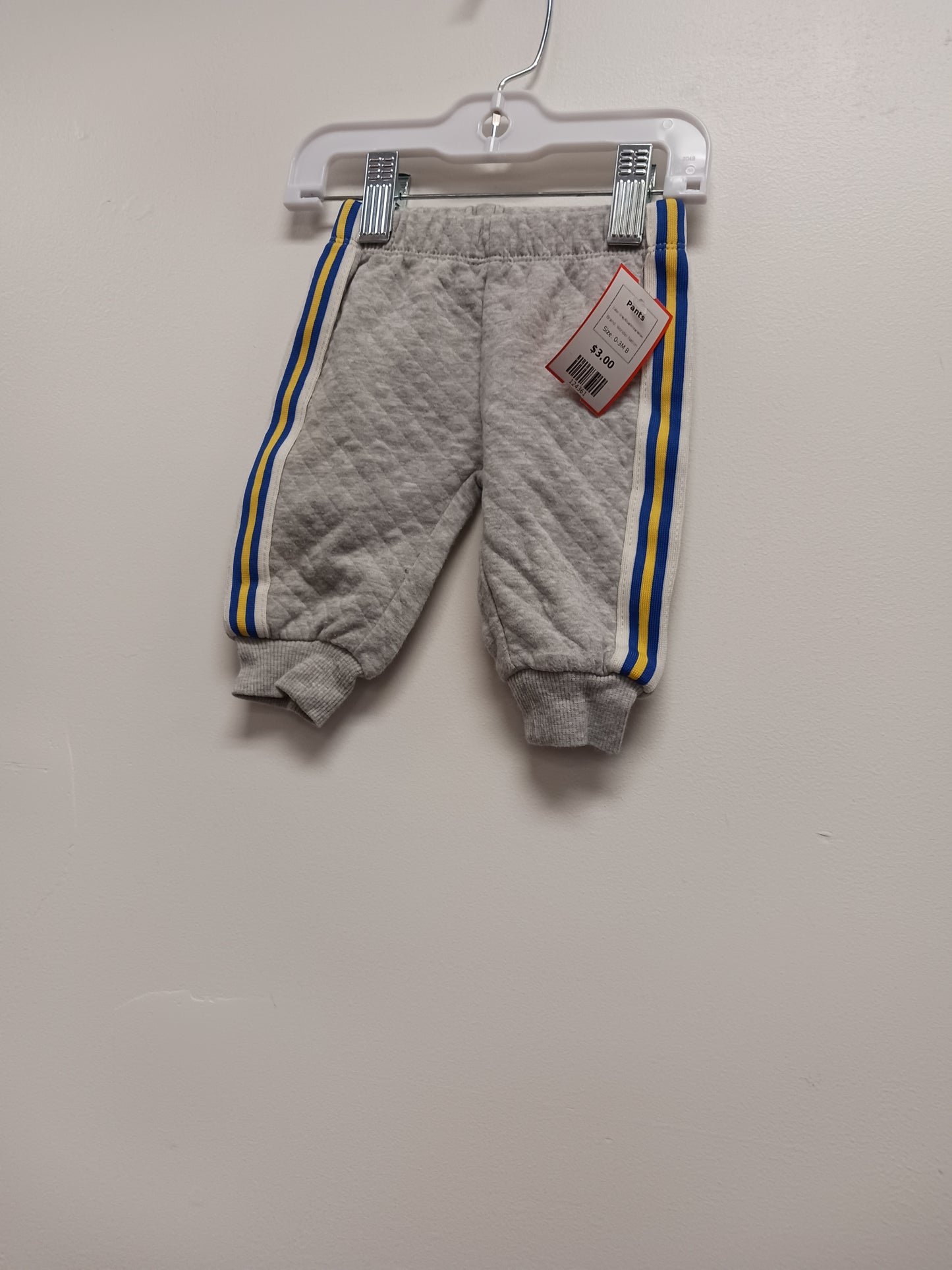 Grey/Blue/White/Yellow Wonder Nation Pants, 0-3M B
