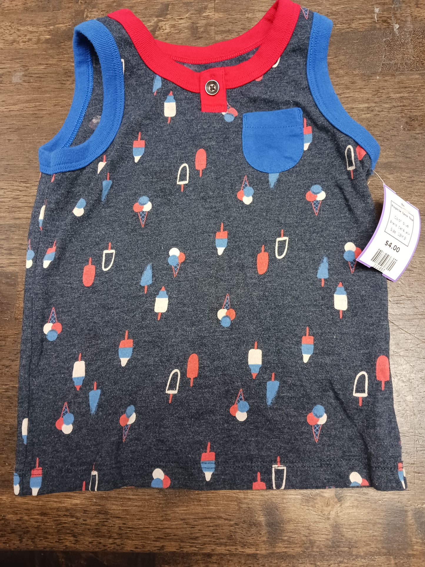 blue Cat & Jack Popicle  Tank Top, 18M B