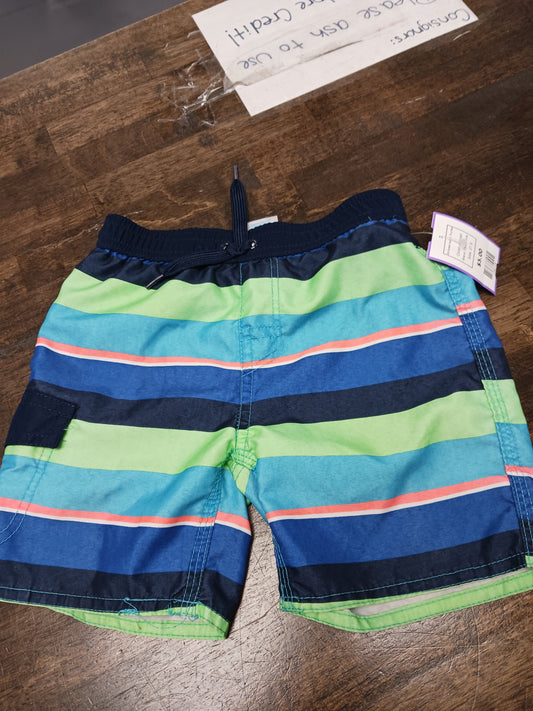 striped Okie Dokie Striped swim Trunks, 2T B