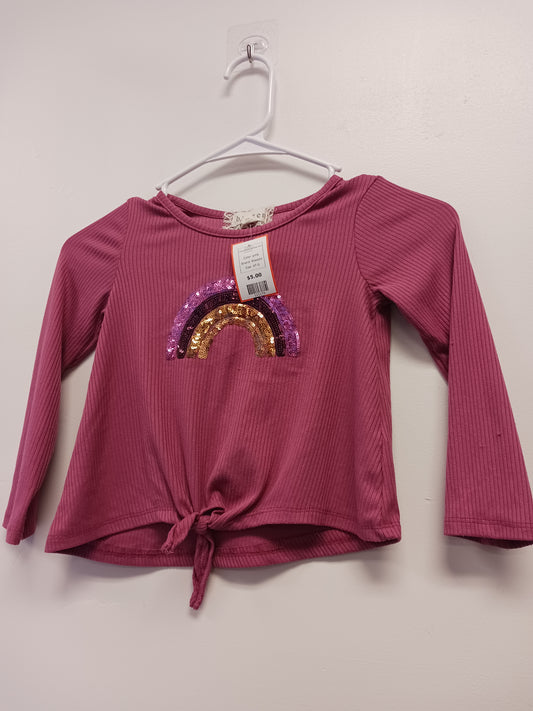 pink Btween Long Sleeve Rainbow Shirt, 4T G