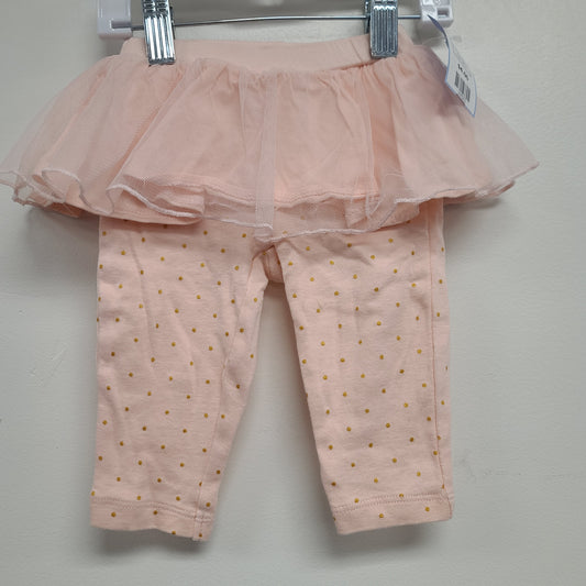 Pink/Gold Polka Dot Carters Skirted Pants, 6M G