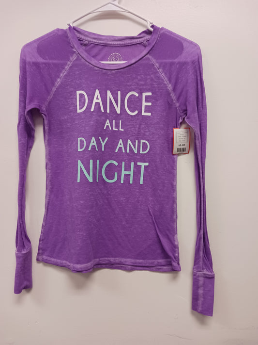 Purple SO Long Sleeve Dance Tshirt, 10 G