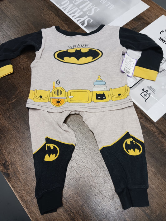 Grey/Black/Yellow Batman Pjs, 2T B